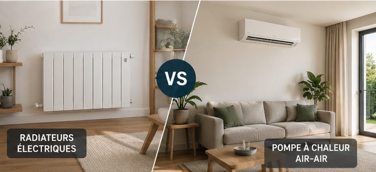 PAC air-air versus radiateurs électriques — comparaison chauffage Pays basque
